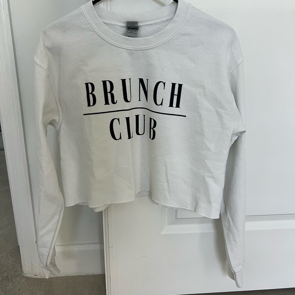 Gildan White "Brunch Club" Crewneck Sweatshirt
